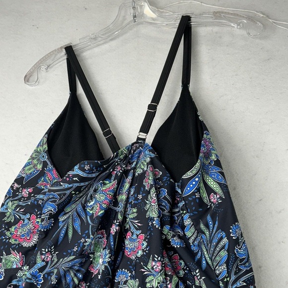 Hanna Nikole Swim Dress One Piece Swimsuit Womens Plus Size 26W Bright Floral - Picture 9 of 15